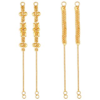                       1gram gold Plated Kanchain Ear chain earcuff Ear to Ear Combo for Women & Girls                                              