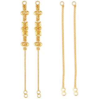                       1gram gold Plated Kanchain Ear chain earcuff Ear to Ear Combo for Women & Girls                                              