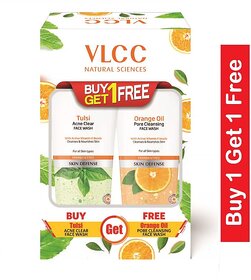 Tulsi Acne Clear Face Wash + Free Orange Oil Pore Cleansing Face Wash(150ml Each)
