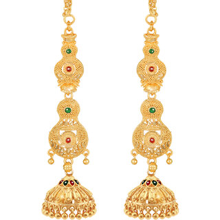                       Wedding and Party wear South Screw back Jhumki Earring for Women and Girls  -VFJ1458ERG                                              