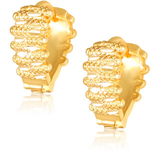                       Vighnaharta V Shape alloy Gold plated Bali, Chand Bali Earring for Women and Girls- (VFJ1474ERG)                                              