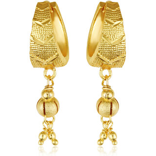                       Filigree work  Hoop Earring Clip on fancy drop Bali Earring for Women and Girls [VFJ1478ERG]                                              