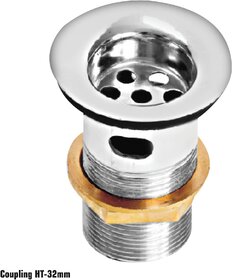 Sanjay Chilly SS Waste Coupling Half Thread for Wash Basin Brass Nut Waste Coupling 32 MM
