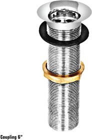 Sanjay Chilly Stainless Steel Full Thread Waste Coupling for Sink, Wash Basin Drain System 6 Inches