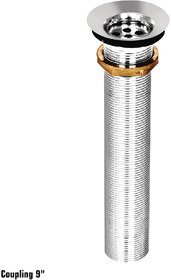 Sanjay Chilly Stainless Steel Full Thread Waste Coupling for Sink, Wash Basin Drain System 9 Inches