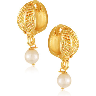 Hoop Earring Clip on fancy pearls artificial stone drop Bali Earring for Women and Girls Hoop Earring Clip on fancy pearls artificial stone drop Bali Earring for Women and Girls