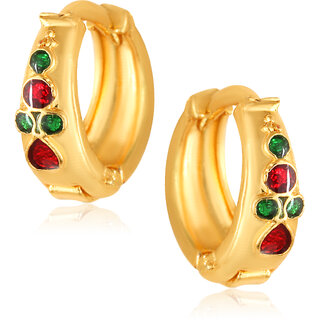 Filigree work Gold Plated alloy Hoop Earring Clip on fancy drop Bali Earring for Women and Girls Filigree work Gold Plated alloy Hoop Earring Clip on fancy drop Bali Earring for Women and Girls