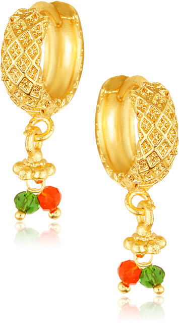 Gold Plated Faux Pearl Bead  Stone Bali Earrings  Riana jewellery  Buy  Online Fashion  Artificial Jewellery Designs