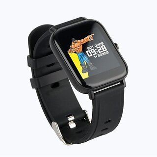                       ZEBRONICS ZEB FIT80CH Smartwatch (Black Strap, )                                              