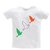 Asr Plain White Tshirt With Tri Color Birds