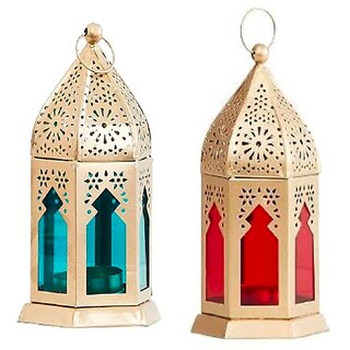 A F Decor Hanging Murracan Lantern/Tealight Holder with Tealight Candle Hanging Light for IndoorOutdoor Home Dcor Pack