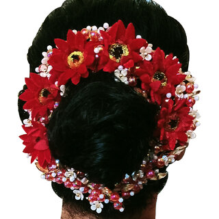 Generic Bun Juda Maker Flower Gajra Hair Accessories For Women and Girls  Multicolor Pack of 02  Amazonin Jewellery