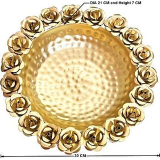                       A F Decor DECORETIVE Rose Design URLI Bowl for Table TOP SHOWPIECE Home DECORETION Items 12 INCH                                              