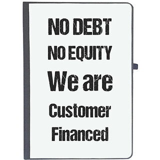                       UDNAG Ruled Notebook Diary 'Quote | No debt no equity we are Customer Financed', [A5 80Pages 80GSM]                                              