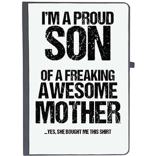                       UDNAG Ruled Notebook Diary 'Mother & Son | Im Proud Son of Freaking awesome Mother', [A5 80Pages 80GSM]                                              