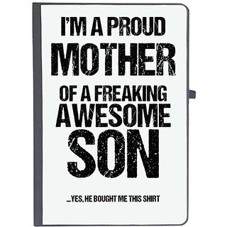                       UDNAG Ruled Notebook Diary 'Mother & Son | Im Proud mother of Freaking awesome Son', [A5 80Pages 80GSM]                                              