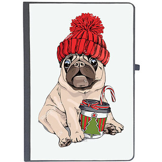                       UDNAG Ruled Notebook Diary 'Christmas | Christmas Pug', [A5 80Pages 80GSM]                                              
