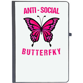                       UDNAG Ruled Notebook Diary 'Butterfly | Anti Social butterfly', [A5 80Pages 80GSM]                                              