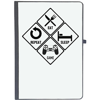                       UDNAG Ruled Notebook Diary 'Life cycle | Eat Sleep Game Repeat', [A5 80Pages 80GSM]                                              
