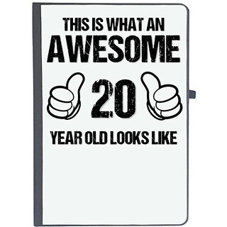                       UDNAG Ruled Notebook Diary 'Awesome | This is what an awesome 20 years old looks like', [A5 80Pages 80GSM]                                              