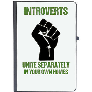                       UDNAG Ruled Notebook Diary 'Unity | Introverts unite separately in your own home', [A5 80Pages 80GSM]                                              