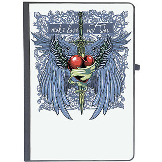                       UDNAG Ruled Notebook Diary 'Make love not war', [A5 80Pages 80GSM]                                              