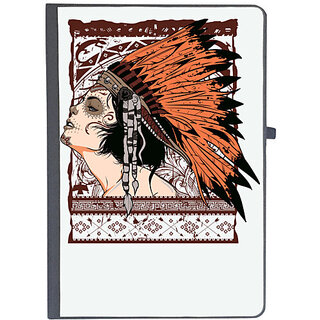                       UDNAG Ruled Notebook Diary 'Red Indian | Redindian lady', [A5 80Pages 80GSM]                                              