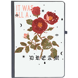                       UDNAG Ruled Notebook Diary 'Flower | It was all dream and rose', [A5 80Pages 80GSM]                                              