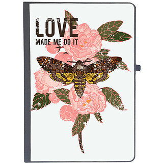                       UDNAG Ruled Notebook Diary 'Flower | Love made me do it, moth and rose', [A5 80Pages 80GSM]                                              
