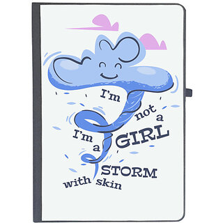 UDNAG Ruled Notebook Diary 'Storm | I am not a girl i am a storm with skin', [A5 80Pages 80GSM]