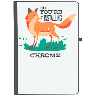                       UDNAG Ruled Notebook Diary 'Oh, you are installing fox chrome', [A5 80Pages 80GSM]                                              