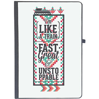                       UDNAG Ruled Notebook Diary 'I'm like a train, fast great and unstoppable', [A5 80Pages 80GSM]                                              