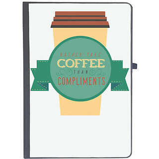                       UDNAG Ruled Notebook Diary 'Coffee and compliment | Rather take coffee than compliment', [A5 80Pages 80GSM]                                              