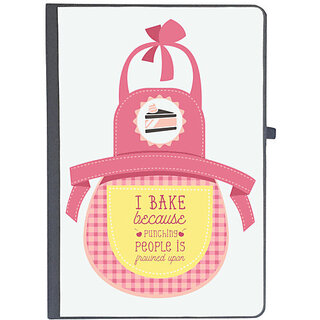                       UDNAG Ruled Notebook Diary 'Cacke purse | I bake because punching people is frowned upon', [A5 80Pages 80GSM]                                              