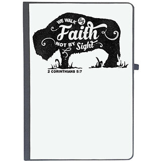                       UDNAG Ruled Notebook Diary 'Faith | We walk by faith not by sight', [A5 80Pages 80GSM]                                              