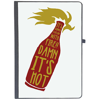                       UDNAG Ruled Notebook Diary 'Fire damn its hot', [A5 80Pages 80GSM]                                              