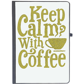                       UDNAG Ruled Notebook Diary 'Coffee | Keep calm with cup of coffee', [A5 80Pages 80GSM]                                              