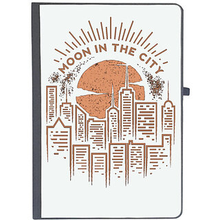                       UDNAG Ruled Notebook Diary 'City | Moon and city', [A5 80Pages 80GSM]                                              