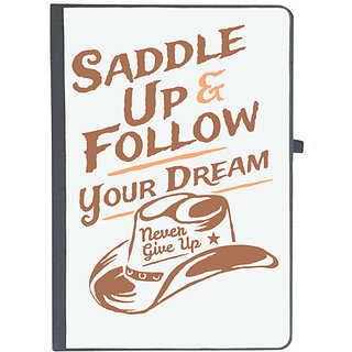                       UDNAG Ruled Notebook Diary 'Never give up | Saddle up and follow your dream', [A5 80Pages 80GSM]                                              