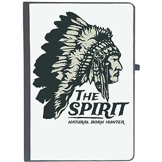                      UDNAG Ruled Notebook Diary 'The Spirit | Wild west red Indian Spirit natural born hunter', [A5 80Pages 80GSM]                                              
