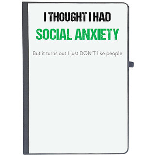                       UDNAG Ruled Notebook Diary 'Social Anxiety | I thought i have Social Anxiety', [A5 80Pages 80GSM]                                              