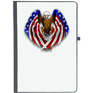                       UDNAG Ruled Notebook Diary 'Flag | Bald Eagle American Flag', [A5 80Pages 80GSM]                                              