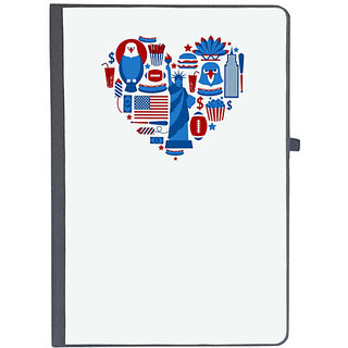                       UDNAG Ruled Notebook Diary 'USA | Love Statue of Liberty and American Flag', [A5 80Pages 80GSM]                                              