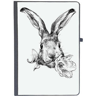                      UDNAG Ruled Notebook Diary 'Rabbit and Flower', [A5 80Pages 80GSM]                                              