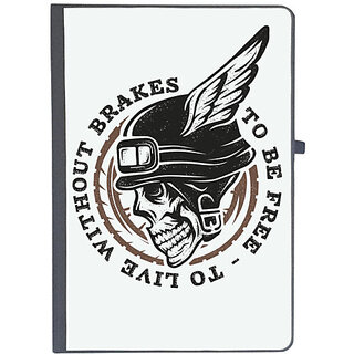                       UDNAG Ruled Notebook Diary 'Death | To Be Free To Live Without Brakes', [A5 80Pages 80GSM]                                              