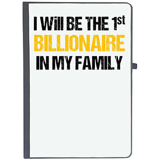                       UDNAG Ruled Notebook Diary 'Family | I will be the first billionaire in my family', [A5 80Pages 80GSM]                                              