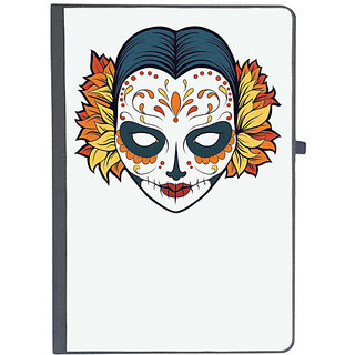                       UDNAG Ruled Notebook Diary 'Zombie Illustration | Female Zombie and Flower White', [A5 80Pages 80GSM]                                              