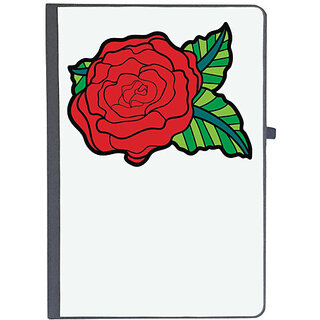                       UDNAG Ruled Notebook Diary 'Flower | Leaf and Red flower', [A5 80Pages 80GSM]                                              