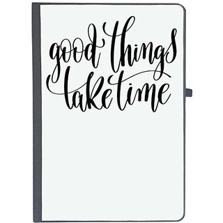                       UDNAG Ruled Notebook Diary 'Calligraphy | Good things take time', [A5 80Pages 80GSM]                                              