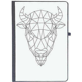                      UDNAG Ruled Notebook Diary 'Geometry | Bison Head Geometry', [A5 80Pages 80GSM]                                              